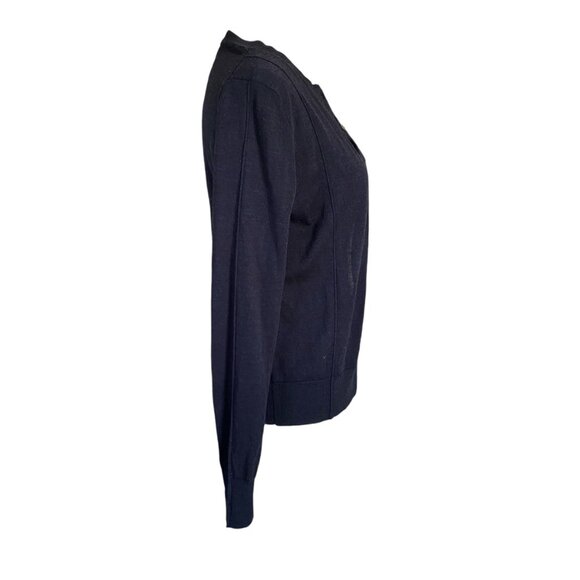 Banana Republic women's size XS dark blue stretchy wool button down sweater - Picture 3 of 7